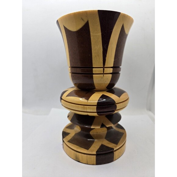 Vintage Hand Turned Wood Candle Taper Holder Gorgeous - Picture 6 of 10